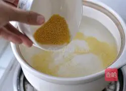 Illustration of how to make millet, red dates and wolfberry porridge 2