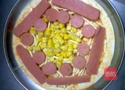 Illustration of how to make mushroom and ham pizza 7