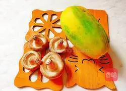 Illustration of how to make mushrooms and papaya 2