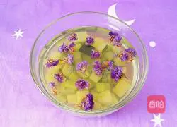 Illustration of how to make winter melon peel forget-me-not flower tea 9