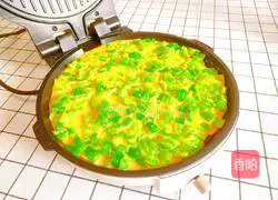 Illustration of oil-free green pepper egg pancake 10