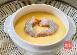 Illustration of how to make steamed egg custard with shrimps 5