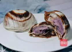 Illustration of how to make cocoa taro mud shell buns 28