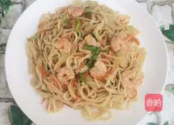 Illustration of how to make shrimp fried noodles 12