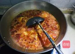 Illustration of how to make egg and tomato noodle soup 12