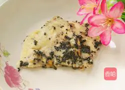 Illustration of how to make black sesame and egg pancakes 11