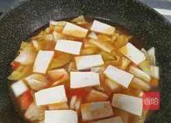 Illustration of tomato, cabbage and tofu soup 7