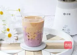Illustration of how to make taro mud Bobo milk tea 13