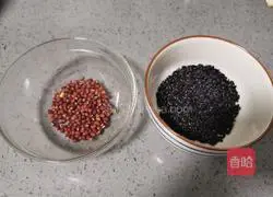 How to make sweet red bean, black rice and egg soup Illustration 1