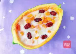 Milk red dates papaya Illustration of how to make stewed pears 14
