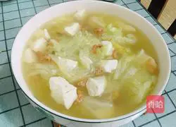 Illustration of how to make sea rice, cabbage and tofu soup 9