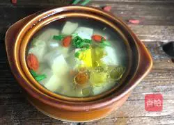 Moxa leaf tofu soup Practice illustration 10