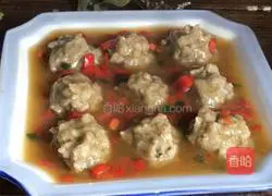 Illustration of how to make eggplant puree meatballs 10