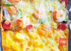 Illustration of how to make ham and shrimp pizza 7