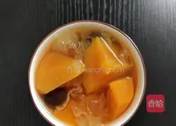 Illustration of how to make papaya, tremella and sugar water 6