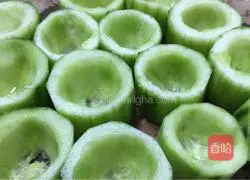 Illustration of how to make cucumber stuffed with meat 4