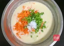 Illustration of how to make seasonal vegetable egg pancakes 6