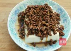 Illustration of how to make steamed tofu with minced meat 4