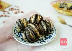 Illustration of how to make black sesame and multigrain flower rolls 11