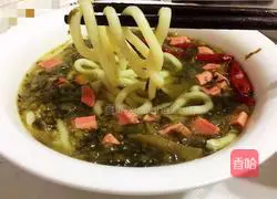 Illustration of how to make pickled vegetable udon noodles 4