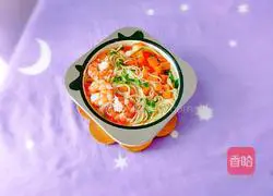 Illustration of how to make carrot and shrimp noodles 1