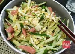 Cold cucumber Illustration of how to make egg and ham sausage 5