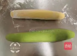 Illustration of how to make spinach and pumpkin marble steamed buns 4