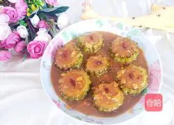 Illustration of how to make fried and stuffed bitter melon 16