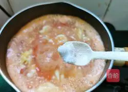 Illustration of the simplified version of scissor noodles with tomato sauce 9