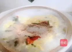 Illustration of how to make kelp, persimmon and egg drop soup 9