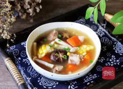 Mushroom Corn Pork Ribs Soup Illustration 14