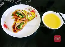 Illustration of how to make tomato egg rolls 16