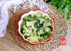 Illustration of how to make shrimp skin spinach and egg soup 11