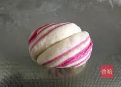 Illustration of two-color flower oil rolls (how to make steamed buns) 16