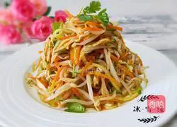 Illustration of how to make cold bean sprouts 1