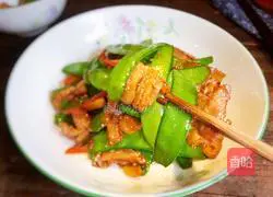 Illustration of how to make fried snow peas with pork belly 17