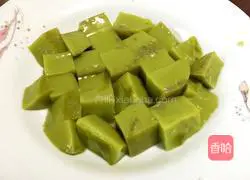 Illustration of how to make spinach skin jelly 4