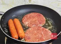 Illustration of making steak covered with pasta 9