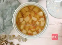 Illustration of how to make tangerine peel and snow pear soup for cough relief 7
