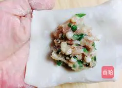 Illustration of how to stew seaweed and three fresh wontons 9