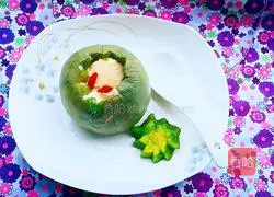 Illustration of how to make steamed eggs with green melon 7