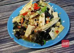 #Hebei cuisine# Illustration of how to make fungus mixed with yuba 13