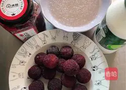 Illustration of how to make bayberry milkshake and sago 1