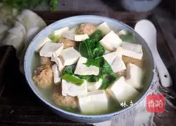 Illustration of how to make tofu and meatball soup 12