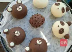 Illustration of how to make cartoon cocoa steamed buns 22