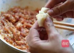 Illustration of how to make Canadian Arctic shrimp and meat wontons 6