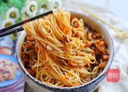Illustration of how to make mushroom meat sauce noodles 16