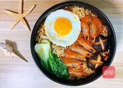 Illustration of how to make dried shrimp instant noodles 7