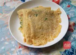Illustration of how to make green onion and egg pancakes 9
