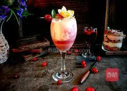 Illustration of how to make cranberry-flavored yogurt drink 8